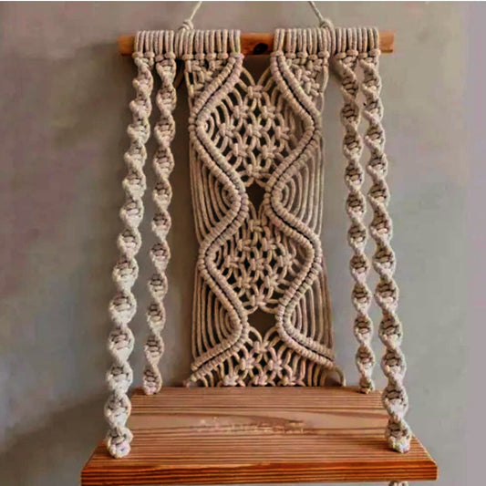 Mini Macrame Woven Shelf